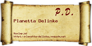 Planetta Delinke névjegykártya